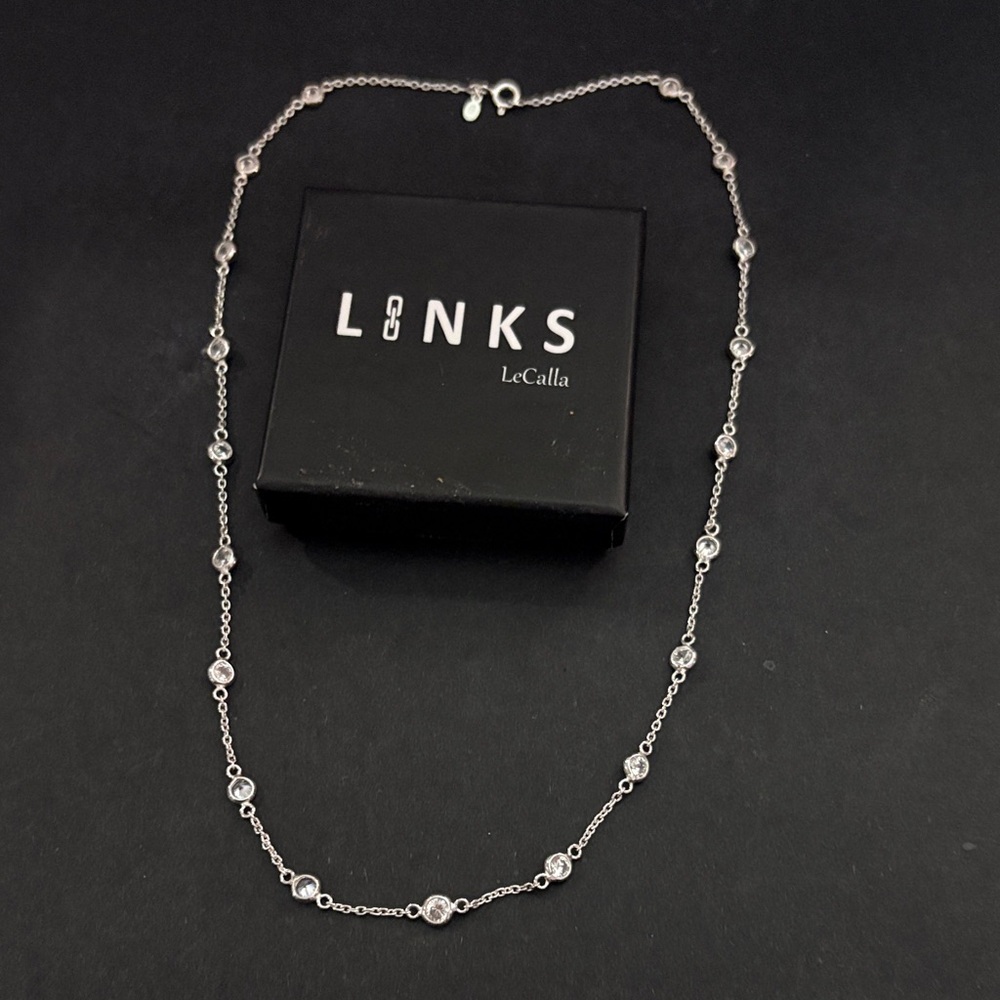 Links Le Calla 925 Silver Necklace with Crystal Accents
